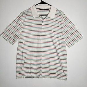 Bobby Jones Men's Polo Shirt Golf Multi Colored Striped Short Sleeve Size L